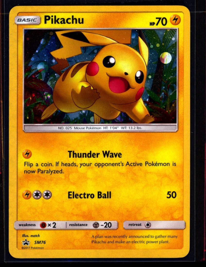 Pikachu SM76: Sun and Moon Black Star Promo NM TCG Pokemon Pikachu 0425#62