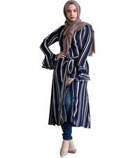 Verona Collection Womens Striped Shirt Dress, Blue, Medium