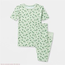 Kids' 2pc St. Patrick's Day Shamrocks Tight Fit Pajama Set - Cat  Jack Green 8
