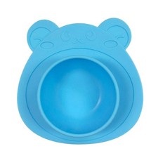Wrapables Silicon Placemat Suction Food Bowl for Baby, Large, Blue Bear