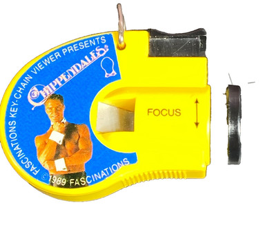 Chippendales Fascinations Key Chain Viewer Muscle Men Vintage 1989 Works Yellow