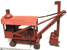 1920s BUDDY L METALCRAFT KEYSTONE PRESSED STEEL STEAM SHOVEL CONSTRUCTION TOY