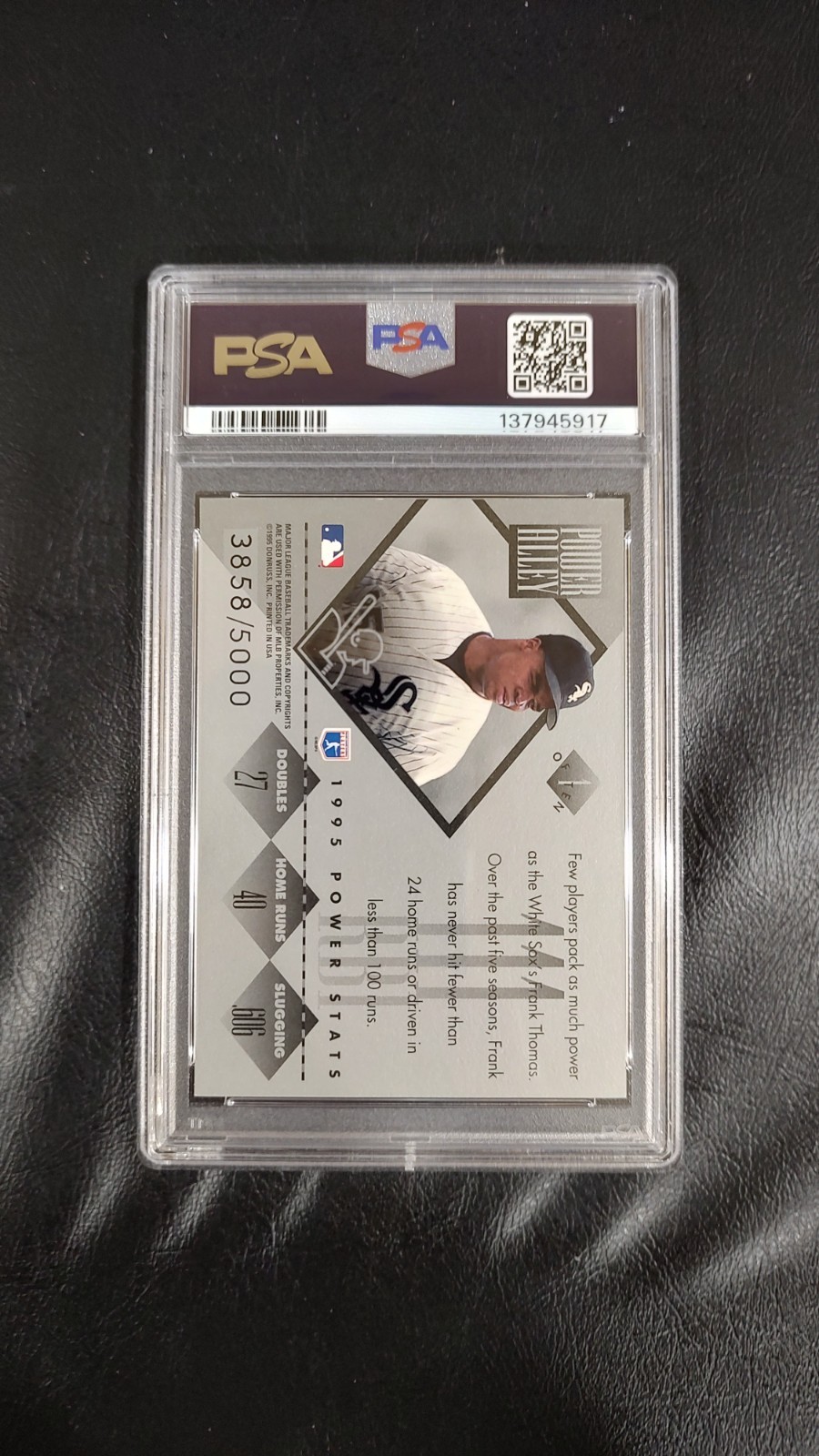 1996 Donruss Power Alley /5000 #1 Frank Thomas PSA 8 view 2