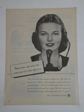 Magazine Ad* - 1945 - AT&T / Bell System - World War II - long distance operator