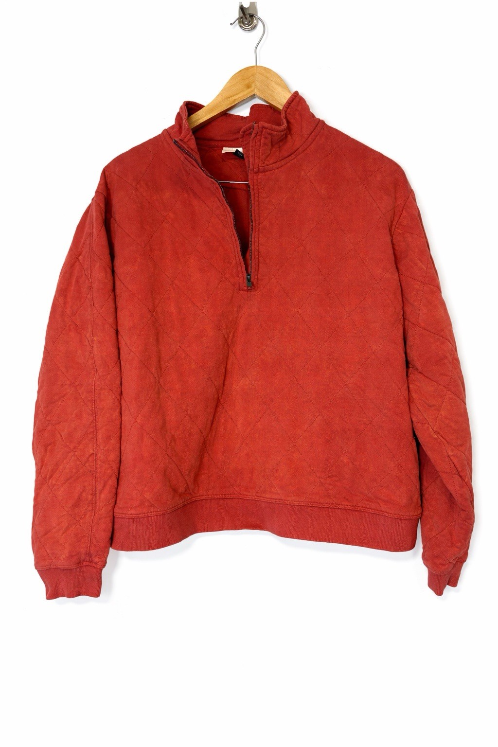 Universal Thread Orange Quilted Half Zip Sweatshi… - image 1