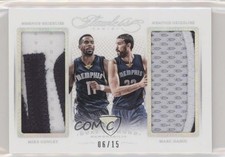 2014-15 Panini Flawless Dual Diamond Memorabilia 6/15 Marc Gasol Mike Conley 3d3