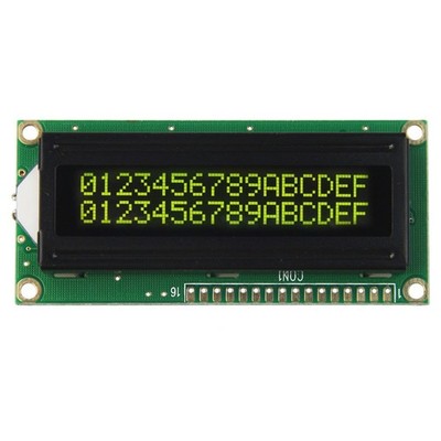 16x2 1602 16*2 162 Character LCD Module Black Background Yellow Characters 5.0V 