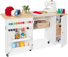 Best Choice Products Large Folding Sewing Table, Multipurpose Portable Craft Sta