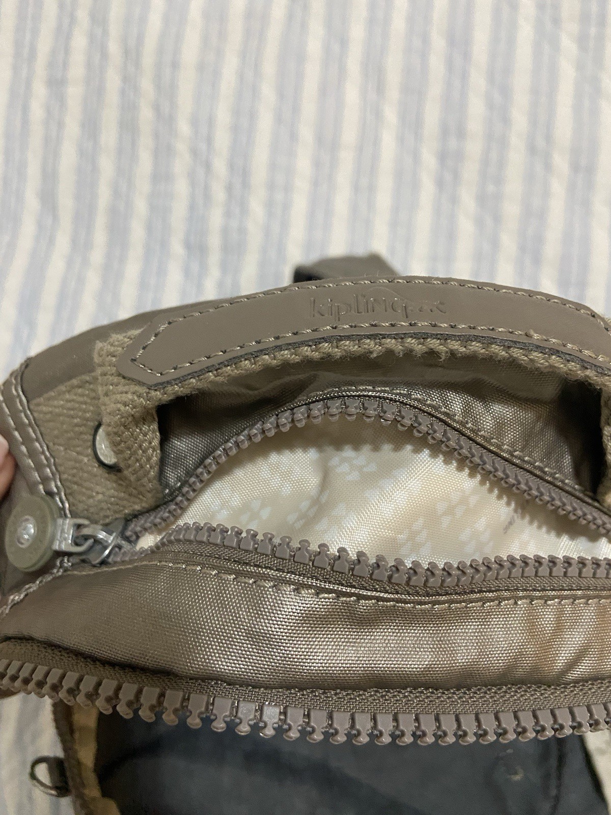 Kipling Backpack Medium Sized Bag Silver Grey Lig… - image 10