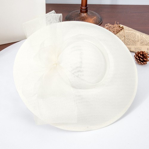 Hut mit breiter Krempe Netz Schleife Fascinator Hochzeit Kappe Braut Cocktail Tee Party Kleid Hut - Bild 18 von 28