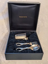 RARE Tiffany  Co. Elsa Peretti Padova Sterling Silver Baby Cup, Fork  Spoon