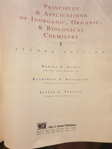 Principles And Applications Of Inorganic, Organic & Biological Chemistry - Picture 2 of 2