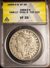 Top 100 1888-O $1 Silver Morgan VF 35 ANACS # 7432931 New Holder + Bonus