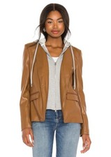 Central Park West Women Blazer, Size Xs, Camel W/ Zip-out Grey Hoodie, Nwt