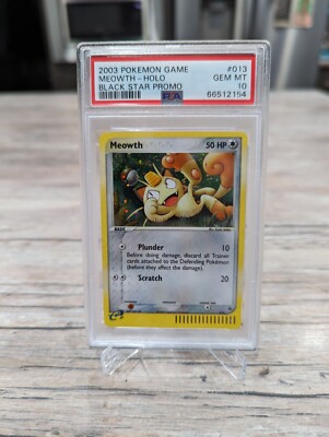PSA 10 💎 Meowth 013 Holo Black Star Promo GEM MINT Pokemon PSA 10 💎 Meowth 013 Holo Black Star Promo GEM MINT Pokemon