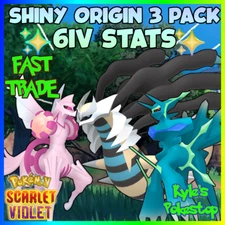 ✨ 6IV SHINY ORIGIN PALKIA + DIALGA + GIRATINA✨ POKEMON SCARLET & VIOLET EV'D  🚀