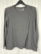 Motherhood Maternity Nursing Top Long Sleeve Tulip Gray Small