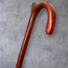 Crook Walking Cane Self Defense Mobility Palm Rest Hickory Made USA LuxCane B3