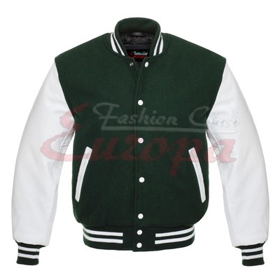 dark green varsity jacket