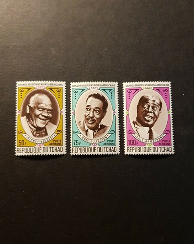 Stamp Tchad Musicians Black Post Aerial Pa N°93/95 New Mlh 1971