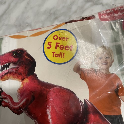 Discovering Dinosaurs Red T-Rex Fun Life-Size Jumbo Air Walker 68" Foil Balloon - Picture 3 of 12