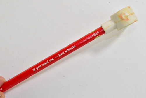 Vintage Russ Berrie Collectible Pencil Just Whistle Working Whistle Topper - Picture 2 of 5