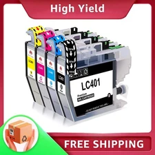 4pk LC401 LC-401 Ink Cartridges for Brother MFC-J1010DW MFC-J1012DW MFC-J1170DW