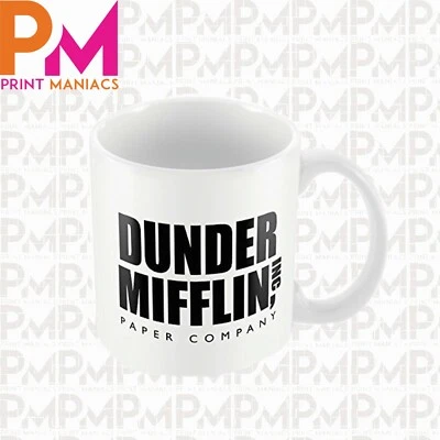 PRINT MANIACS Dunder Mifflin Mug TV Funny Gift present Office cup day His Dad Humour