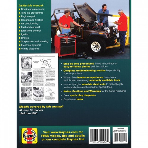 Jeep CJ-2A CJ-3A CJ-3B CJ-5 CJ-5A CJ-6 CJ-7 1949-1986 Reparaturanleitung Haynes - Bild 2 von 5