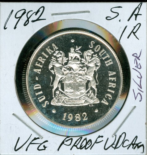 1982 SOUTH AFRICA SILVER 1 RAND ULTRA FINEST PROOF ULTRA DCAM . - Picture 3 of 4
