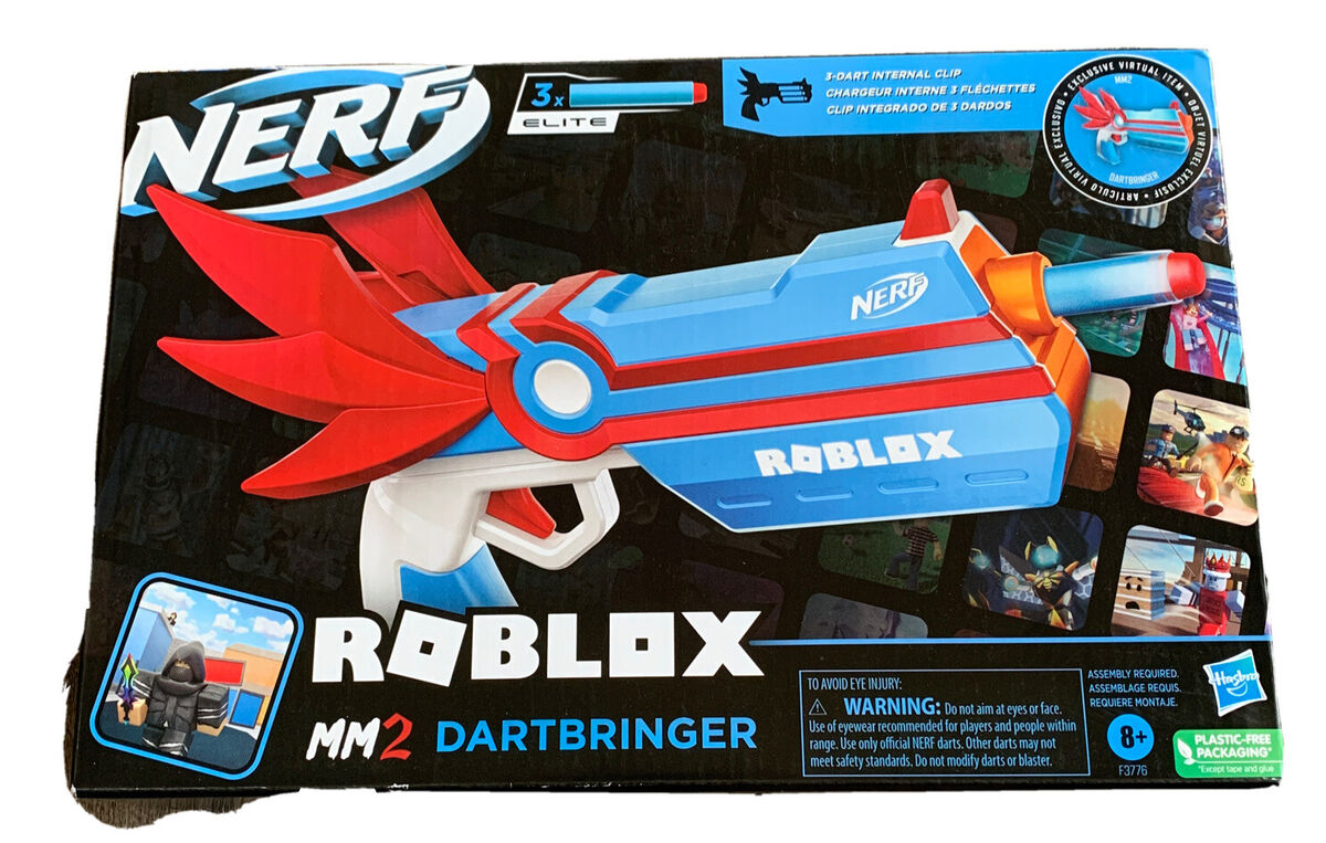 NERF Roblox MM2: Dartbringer Dart Blaster with Internal 3-Dart Clip -  Smyths Toys 