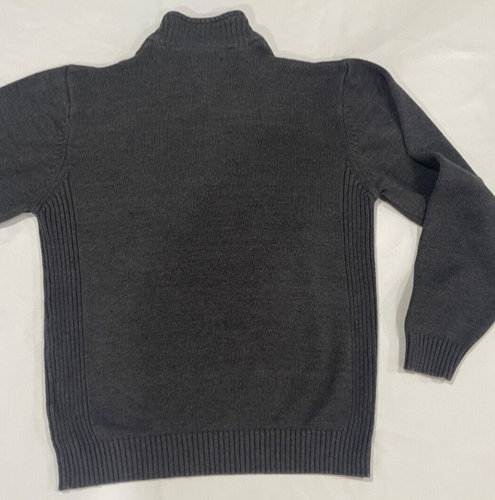 Basic Edition Casual Teen Pullover Sweater w/Fleece Collar~Sz M~1/4 Zipper Gray - Picture 2 of 9