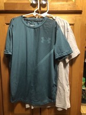 Boys Under Armor Hurley Shirts 2 Green, Grey Youth Large Short Sleeve