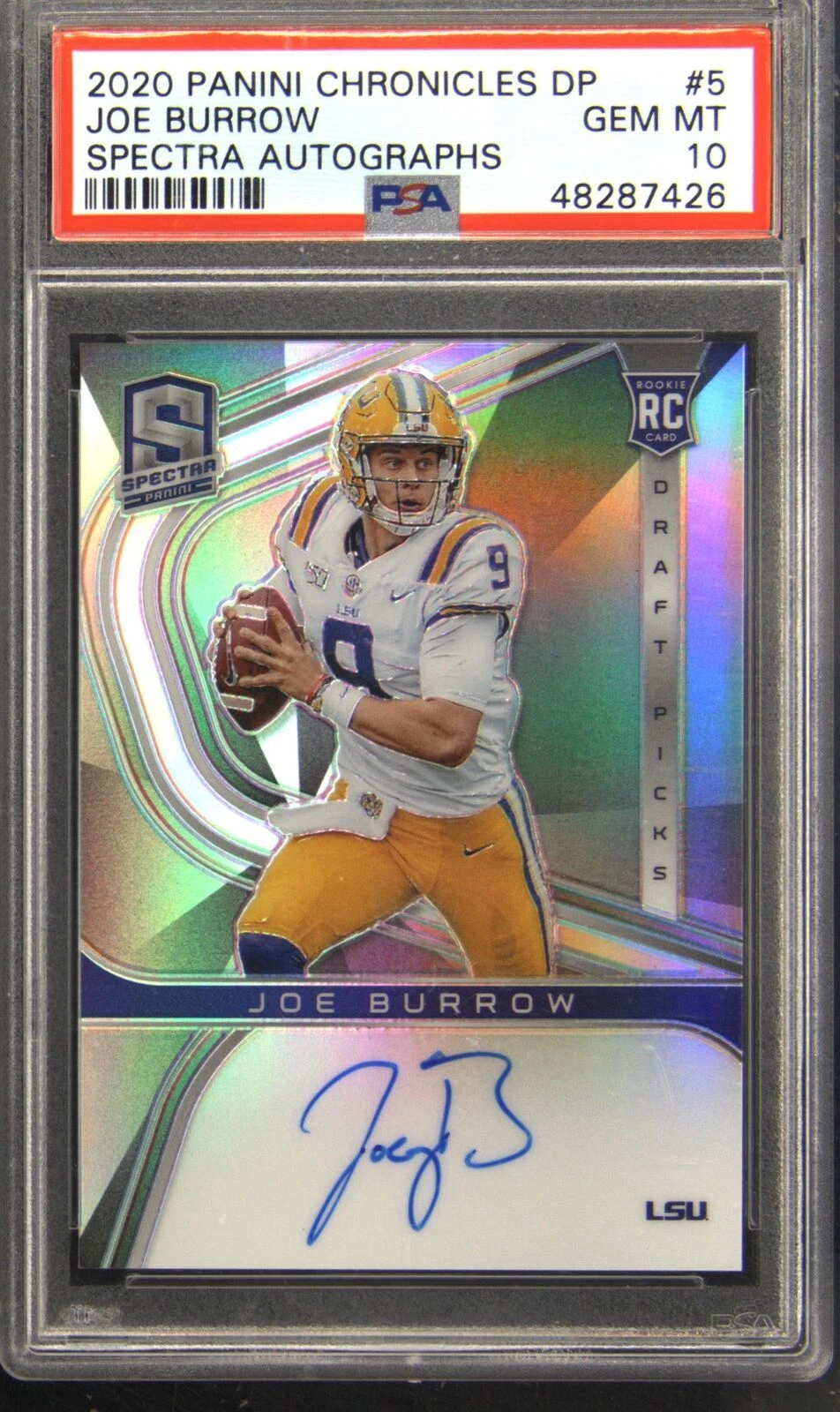 Joe Burrow Panini Chronicles Draft Picks Spectra Autographs #5 Base