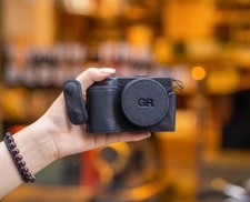Genuine Leather Camera Half Case Bag Wrist Strap Lens Cap For Ricoh GR3/GR3X