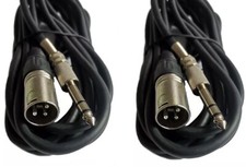 2 25Ft foot 1/4" TRS 3Pin XLR MALE Mixer to Powered Monitor Speaker Cable Cord