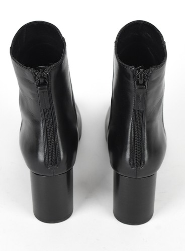 Sandro Sacha Zapatos Mujer Eu 36 / UK 3.5 Botines de Cuero Zip Fly Tacón Black - Imagen 5 de 7