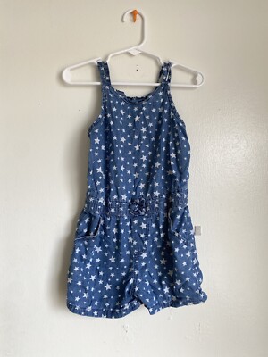 arizona jean co Girls Denim Romper Stars Theme Size 5