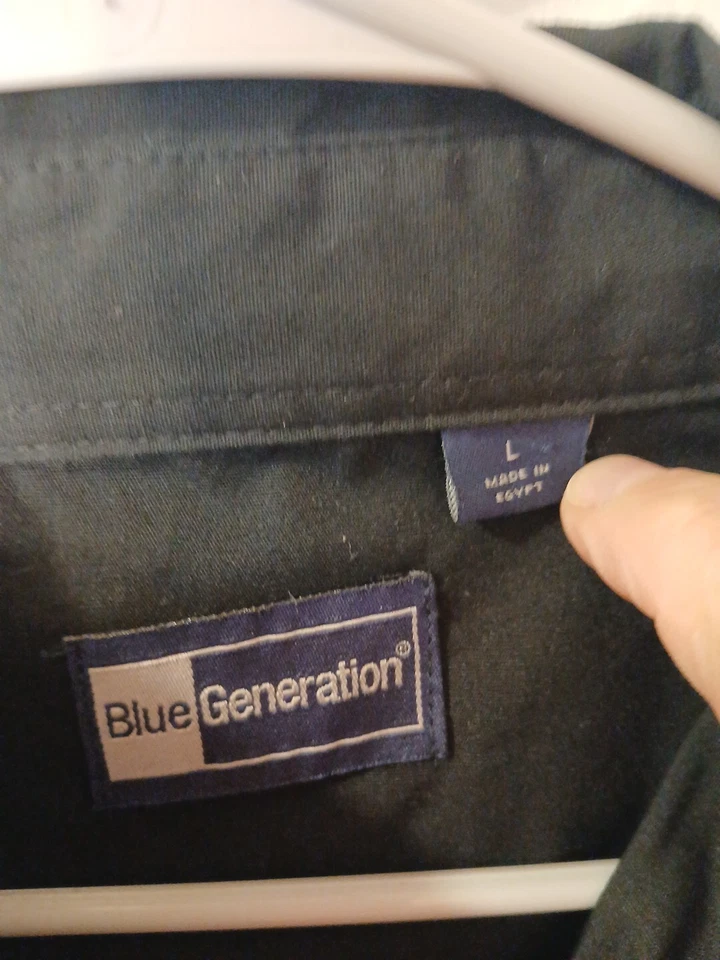 Lote de 2 camisas George + Blue Generation para hombre grandes negras manga larga abotonadas Foto 3 de 4