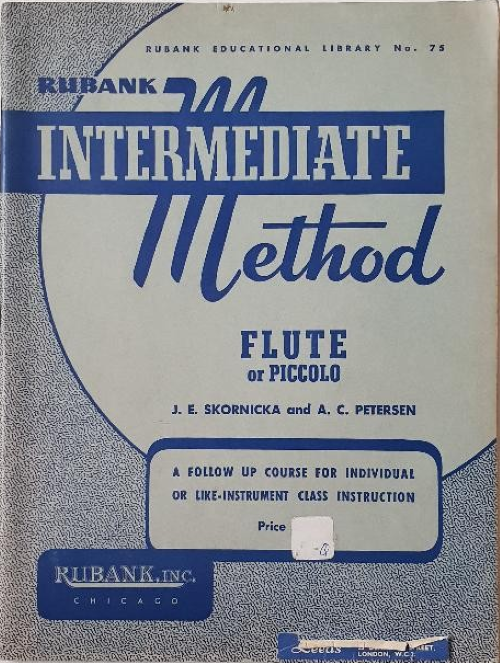 Flute or Piccolo - Rubank Intermediate Method - Vintage Tutor Music Book - S169