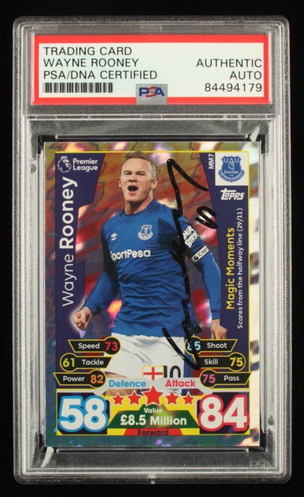Wayne Rooney Signed Match Attax Trading Card (PSA) A