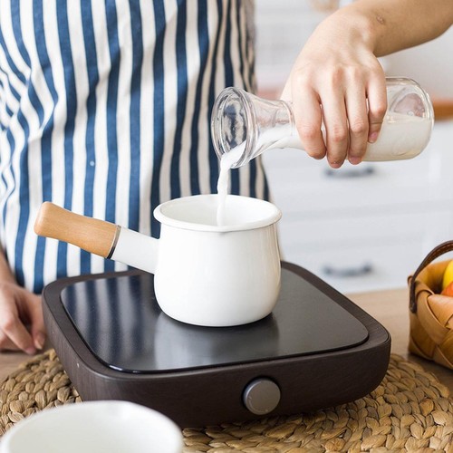 Tasse à Fondue Au Chocolat En Céramique 200 Ml - Avec Fourchette Et Bougie Chauffe-plat - Pour Fromage, Beurre, Caramel