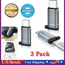 USB C to Lightning Adapter 3 Pack [Mfi Certified] Lightning Female to USB C