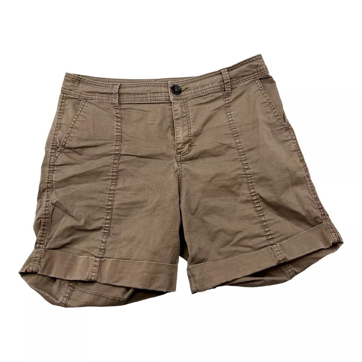 Croft Barrow Short Womens 12 Stretch Brown Natural Fit Cotton