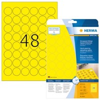 Herma 8034 Signal-Etiketten StrapazierfäHig A4 Ø 30 Mm Rund Gelb Stark Haftend F