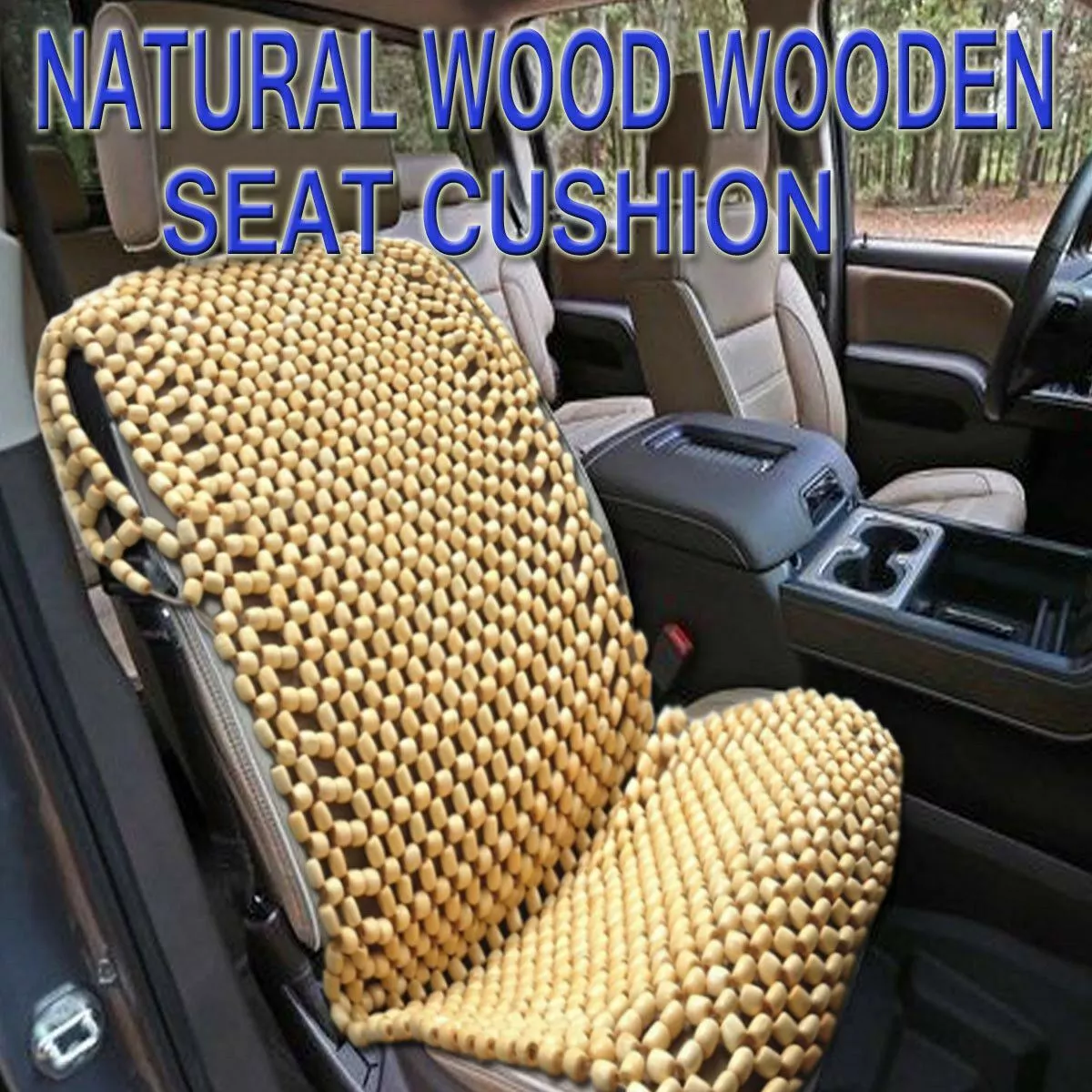 Zone Tech Wood Beaded Seat Cushion - Premium Quality Car Massaging