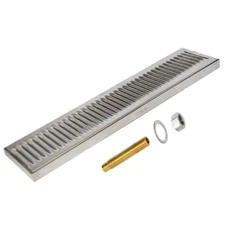 20" x 5" Stainless Steel Drip Tray with Drain - Surface Mount Drip Tray-beer,bar