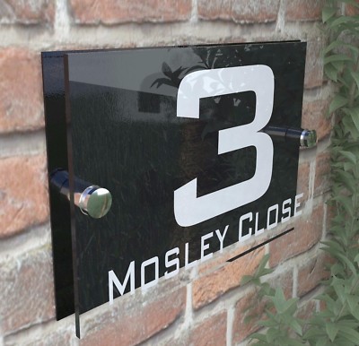 MODERNE HAUSSCHILDER TÜRSCHILD NUMMER ACRYL STÜCK STAHL PLEXIGLAS KOSTENLOSER VERSAND