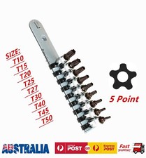 9PCS 5-POINT STAR TORX Tamper-Proof Security Bit Socke Set Car & Motorcycle tool