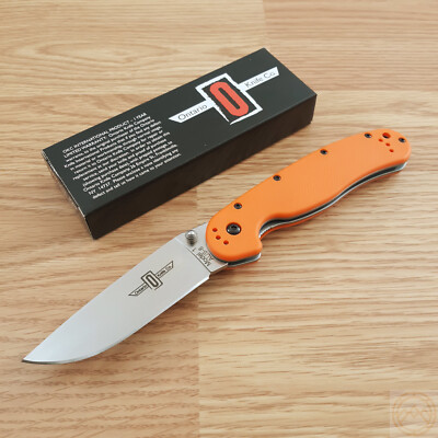 Ontario RAT I Linerlock Folding Knife 3.5'' AUS-8 Steel Blade Orange G10 Handle